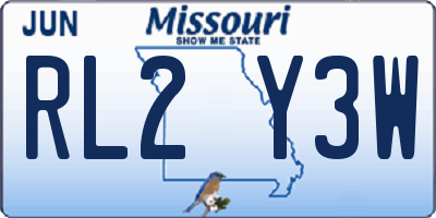 MO license plate RL2Y3W