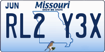 MO license plate RL2Y3X