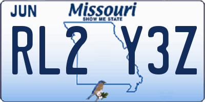 MO license plate RL2Y3Z