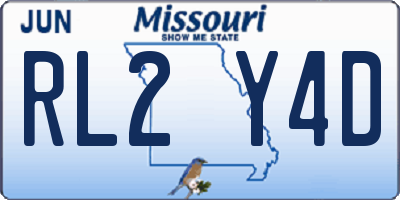 MO license plate RL2Y4D