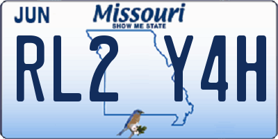 MO license plate RL2Y4H