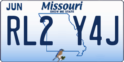 MO license plate RL2Y4J