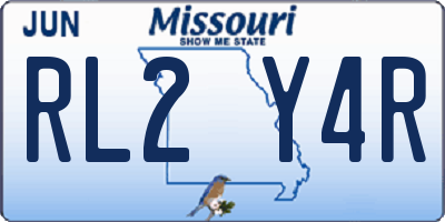 MO license plate RL2Y4R