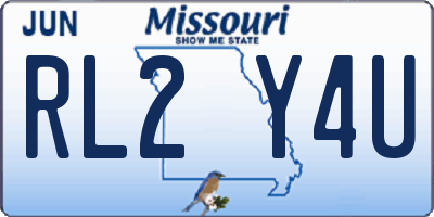 MO license plate RL2Y4U