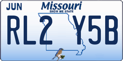 MO license plate RL2Y5B