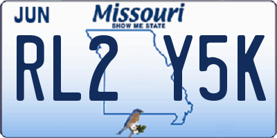MO license plate RL2Y5K