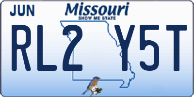 MO license plate RL2Y5T