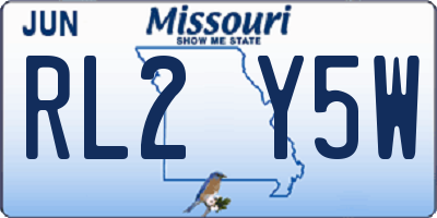MO license plate RL2Y5W