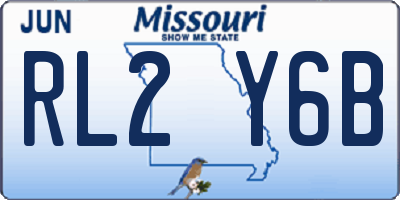 MO license plate RL2Y6B