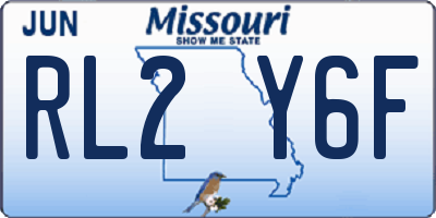 MO license plate RL2Y6F