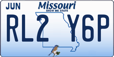 MO license plate RL2Y6P
