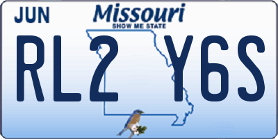 MO license plate RL2Y6S