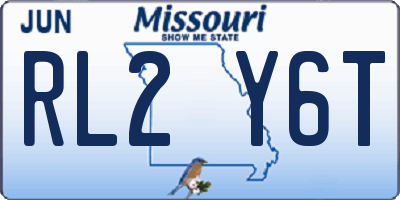 MO license plate RL2Y6T