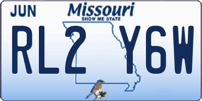 MO license plate RL2Y6W