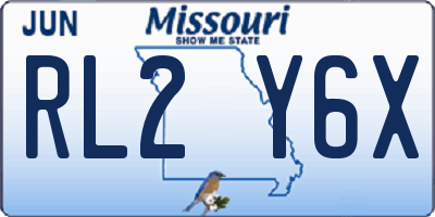 MO license plate RL2Y6X