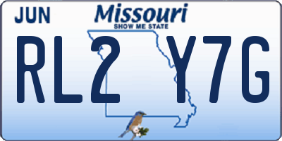 MO license plate RL2Y7G