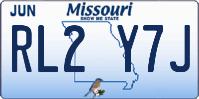 MO license plate RL2Y7J
