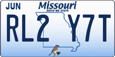 MO license plate RL2Y7T