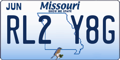 MO license plate RL2Y8G