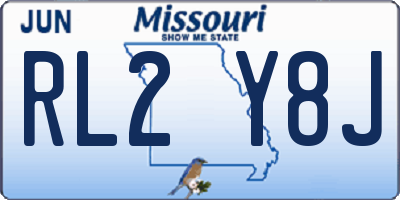 MO license plate RL2Y8J