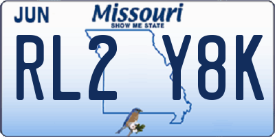 MO license plate RL2Y8K