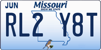 MO license plate RL2Y8T