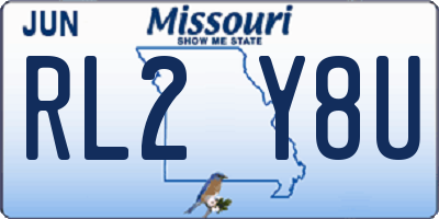 MO license plate RL2Y8U