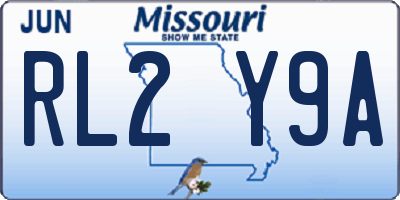 MO license plate RL2Y9A