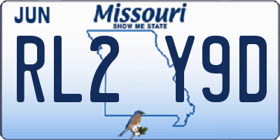 MO license plate RL2Y9D