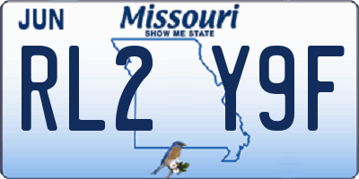 MO license plate RL2Y9F