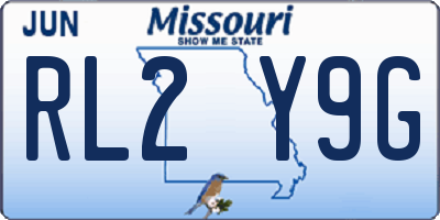 MO license plate RL2Y9G