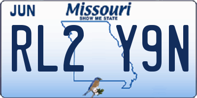 MO license plate RL2Y9N