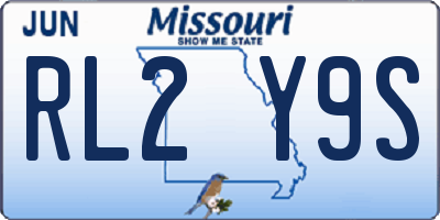 MO license plate RL2Y9S