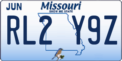 MO license plate RL2Y9Z