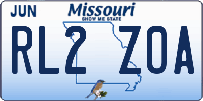 MO license plate RL2Z0A