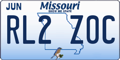 MO license plate RL2Z0C