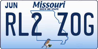 MO license plate RL2Z0G