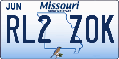 MO license plate RL2Z0K