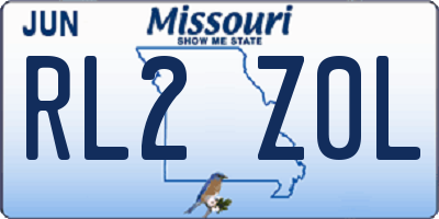 MO license plate RL2Z0L