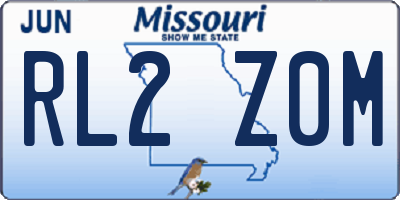 MO license plate RL2Z0M