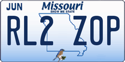 MO license plate RL2Z0P