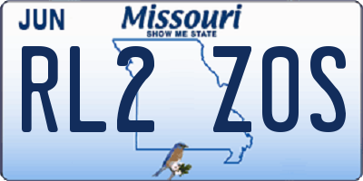 MO license plate RL2Z0S