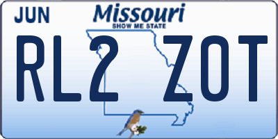 MO license plate RL2Z0T