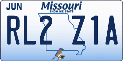 MO license plate RL2Z1A