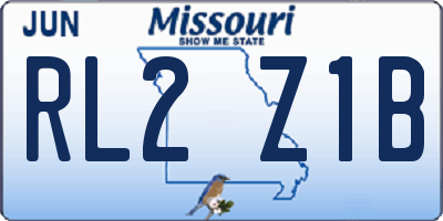 MO license plate RL2Z1B