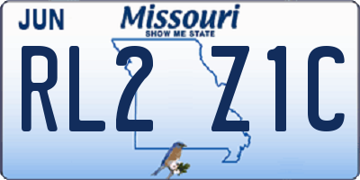 MO license plate RL2Z1C