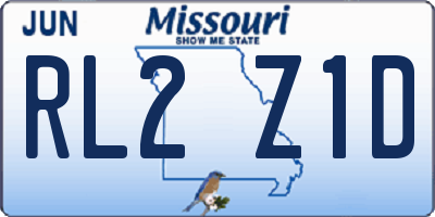 MO license plate RL2Z1D