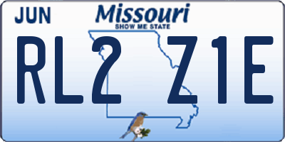 MO license plate RL2Z1E