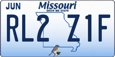 MO license plate RL2Z1F