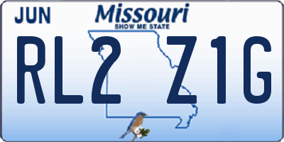 MO license plate RL2Z1G